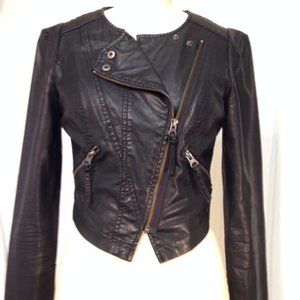 Free People Cropped Vegan Leather Jacket